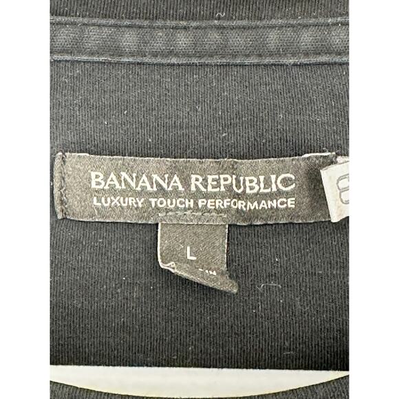 Banana Republic Black Crewneck Tee Short Sleeve Breathable Casual Stretch L - Picture 3 of 6